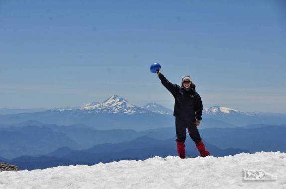 No topo do vulcão Villarrica, a 2.850 metros de altitude, na região de Pucón, no sul do Chile